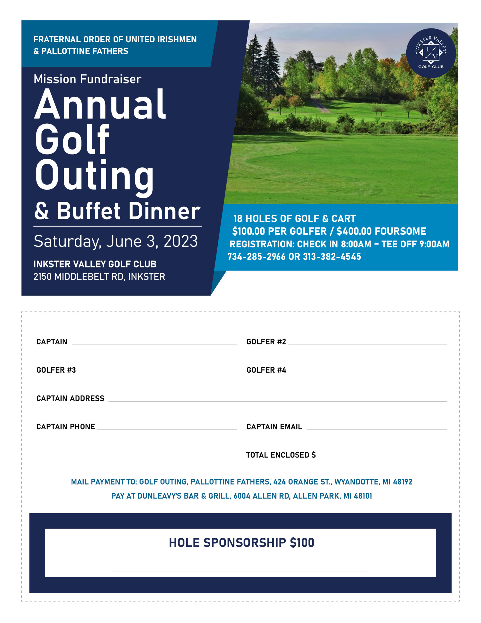 2023 Golf Outing Flyer